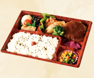 花あんず特製ハンバーグ弁当/550円